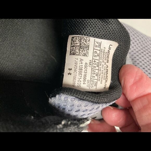 UNDER ARMOUR,Men’s Athletic Shoes, Size 7.5, gray&white, lace up, - Picture 10 of 14